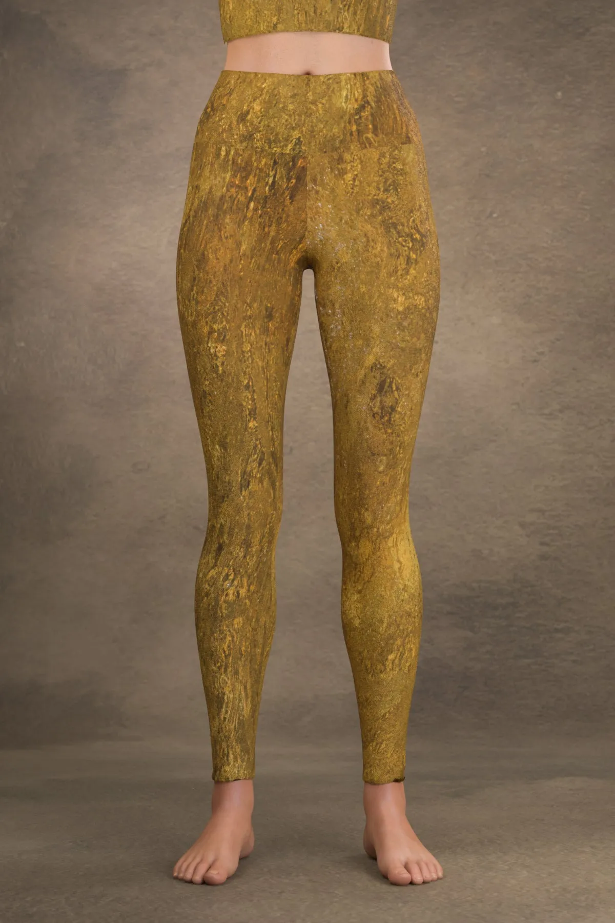 Golden Riverbed Yoga Leggings