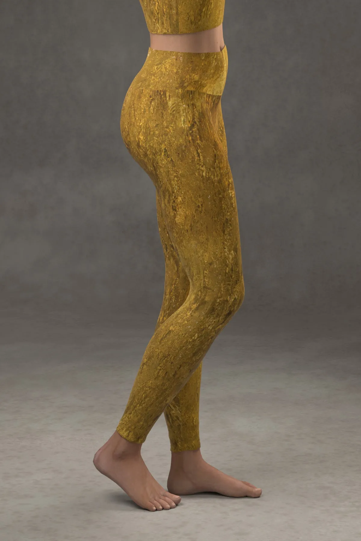 Golden Riverbed Yoga Leggings