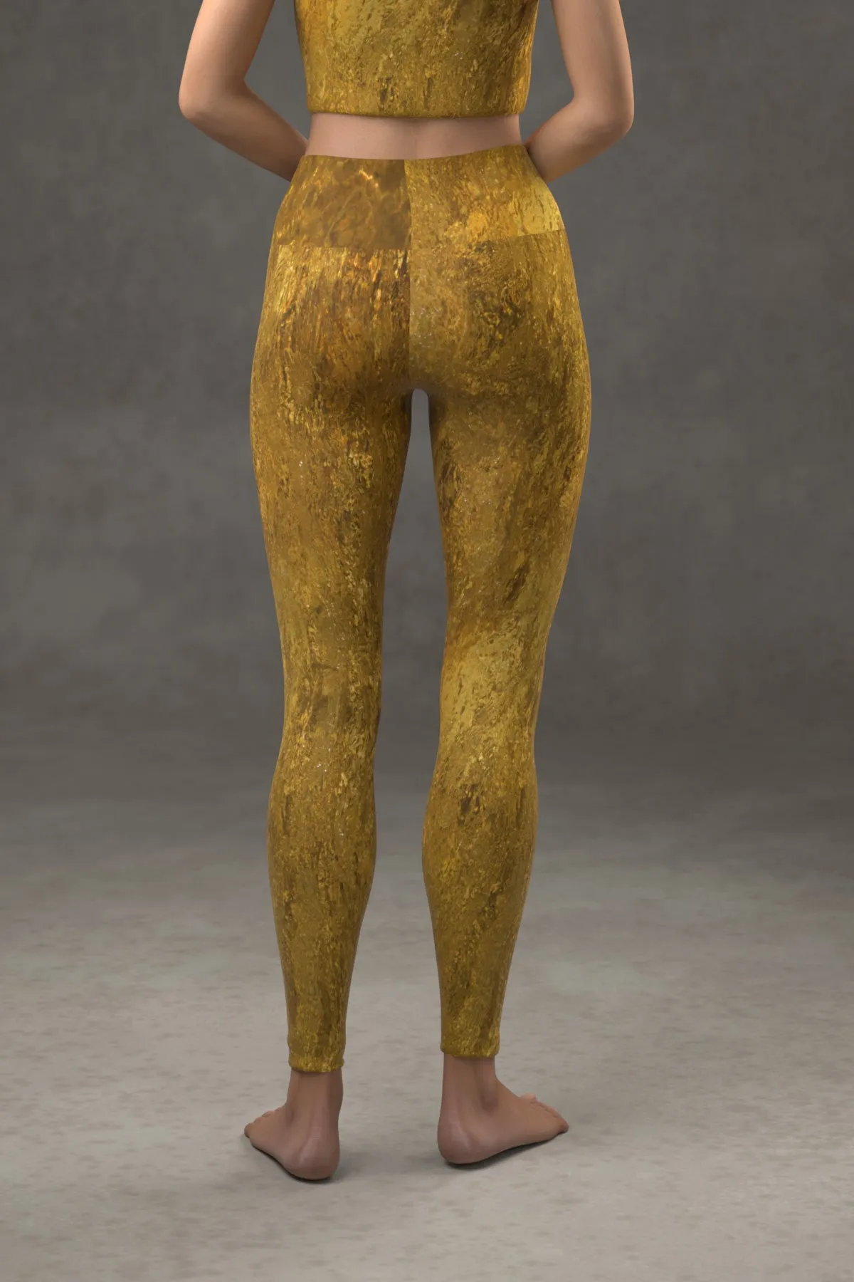 Golden Riverbed Yoga Leggings