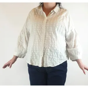 Gorman white 100% cotton lightweight cropped cotton shirt size 16