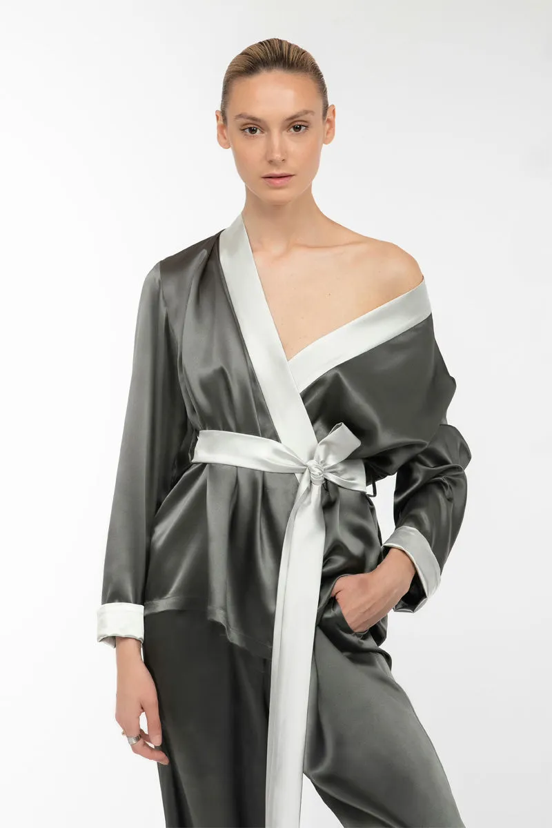 Gray Satin Pajama