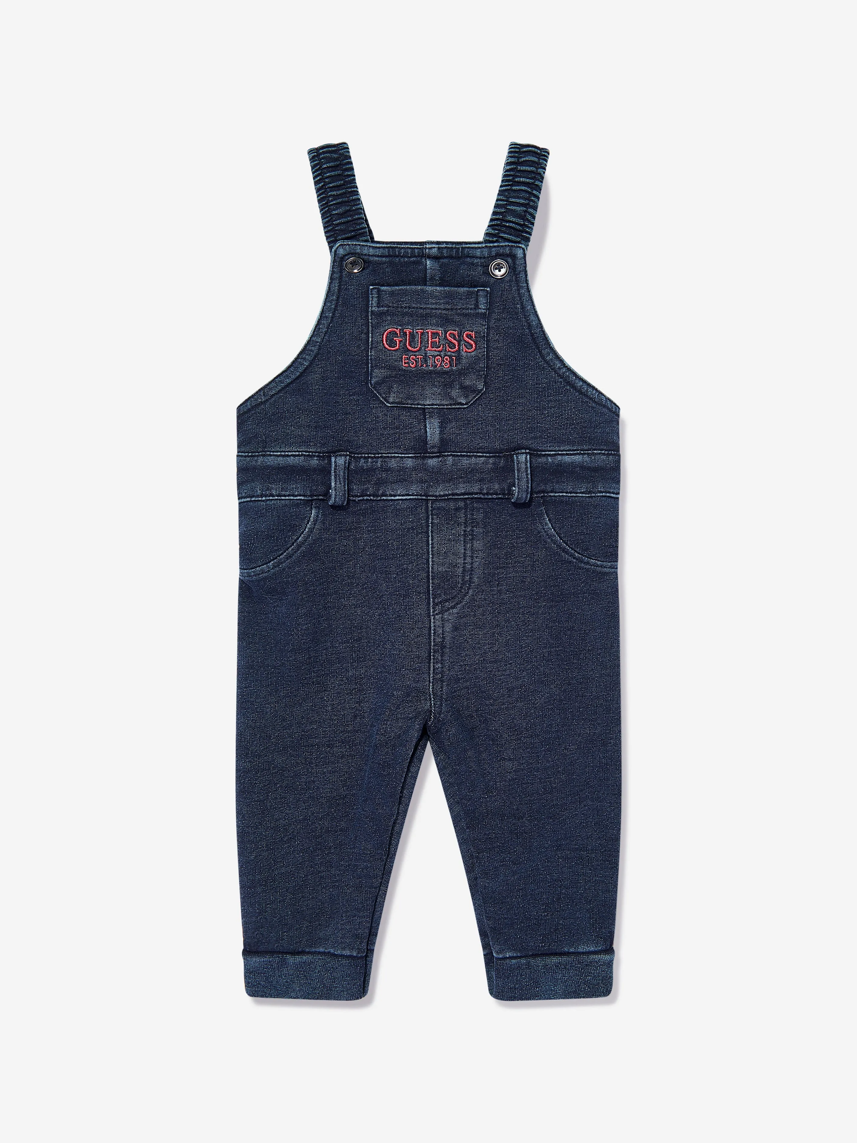 Guess Baby Boys Denim Knit Dungarees in Blue