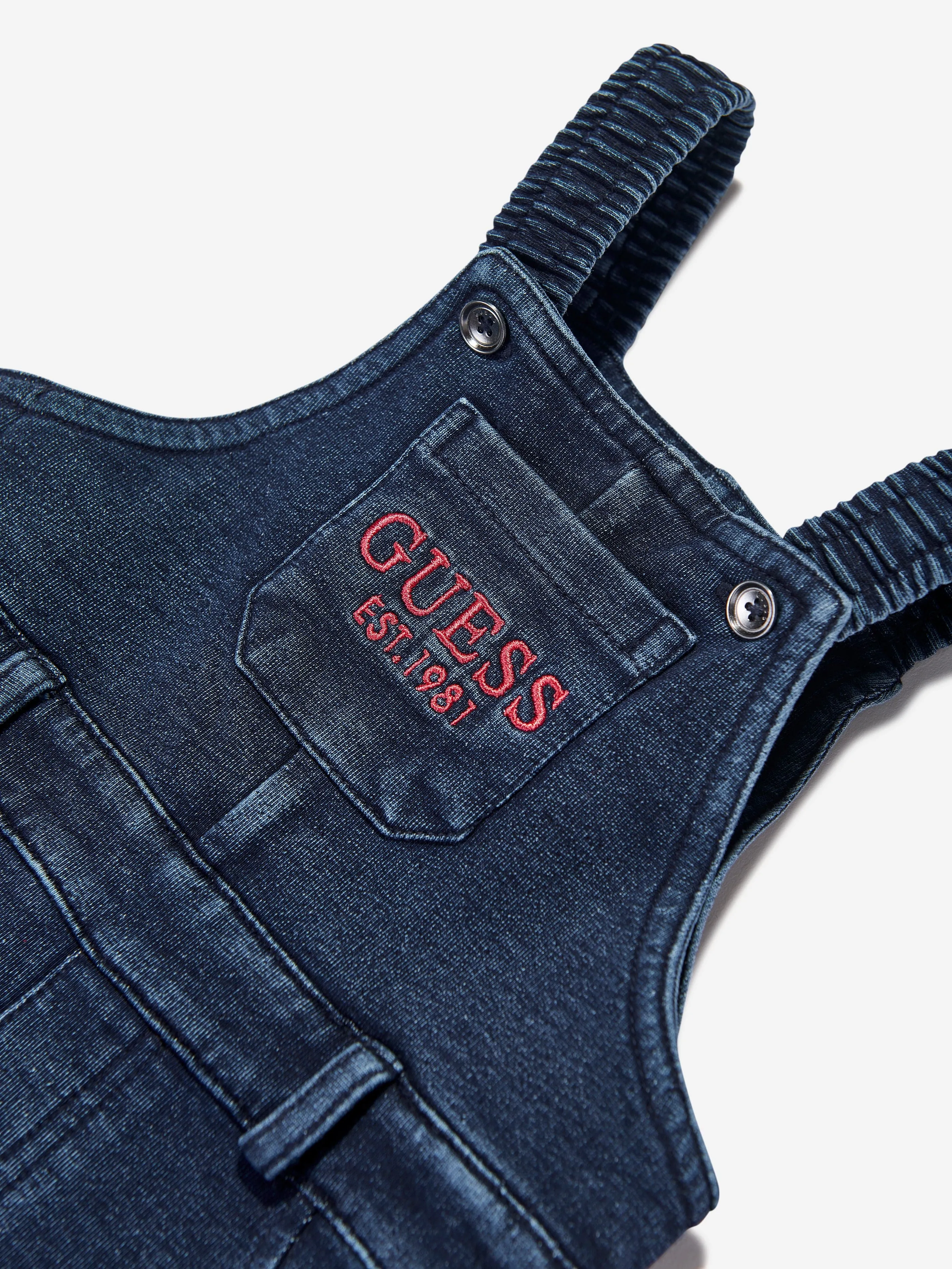 Guess Baby Boys Denim Knit Dungarees in Blue