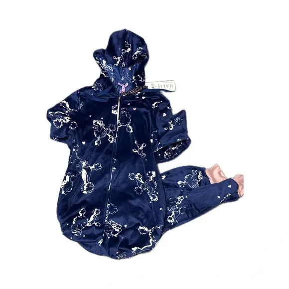 Hale Bob Lounge Pajama Onesie with Poodles size Medium