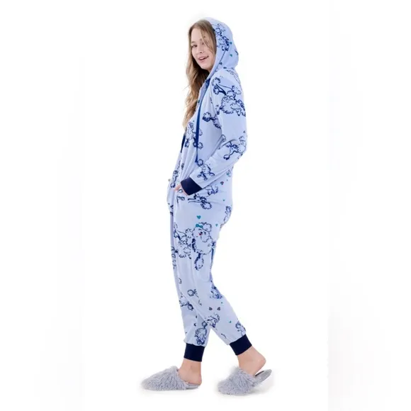 Hale Bob Onesie Zip Up Hoodie Pajamas with Poodle Print Size Large NWT $…