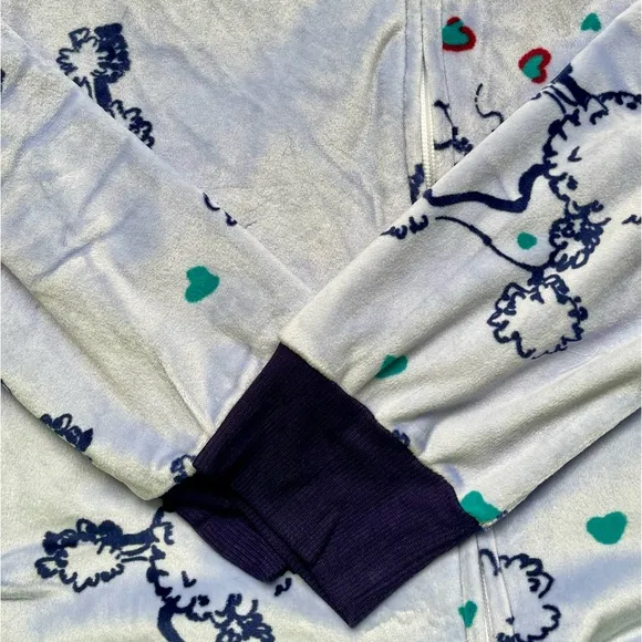 Hale Bob Onesie Zip Up Hoodie Pajamas with Poodle Print Size Large NWT $…