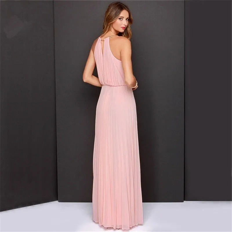 Halter Bridesmaids Maxi Dress