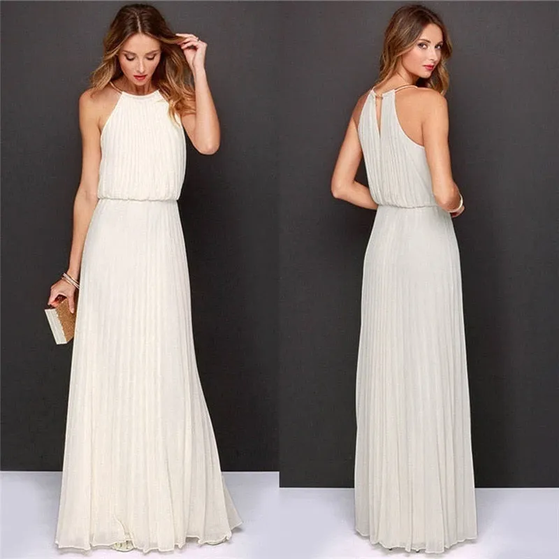 Halter Bridesmaids Maxi Dress