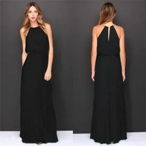 Halter Bridesmaids Maxi Dress