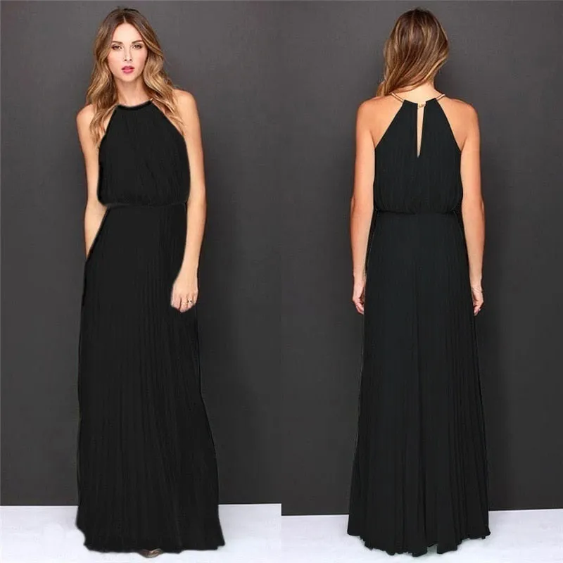 Halter Bridesmaids Maxi Dress