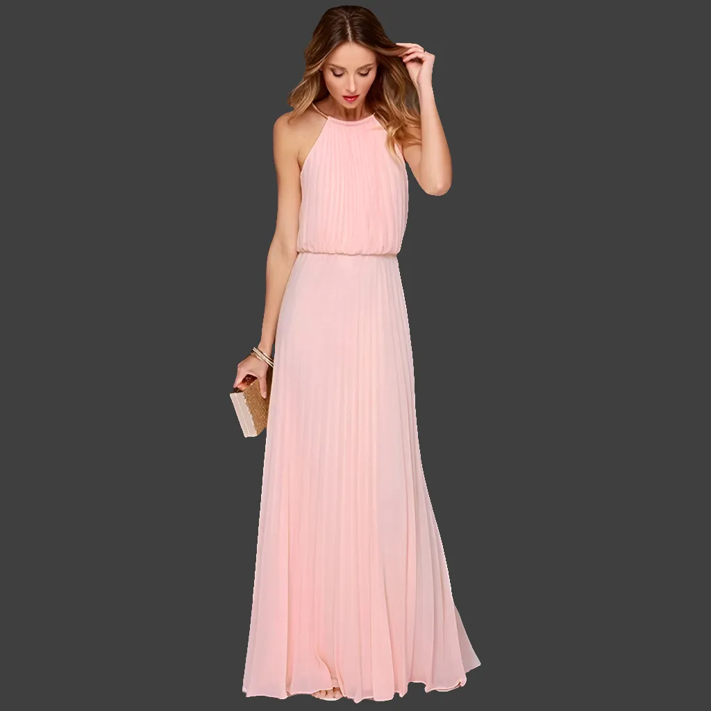 Halter Bridesmaids Maxi Dress