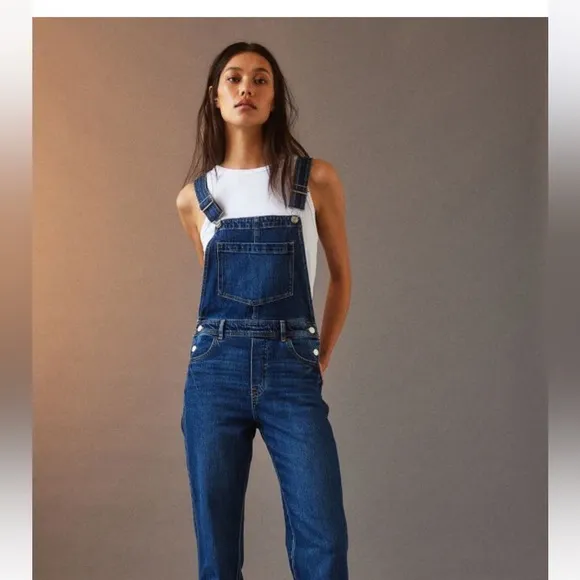 H&amp;M Flared Denim Overalls NWOT