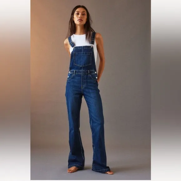 H&amp;M Flared Denim Overalls NWOT