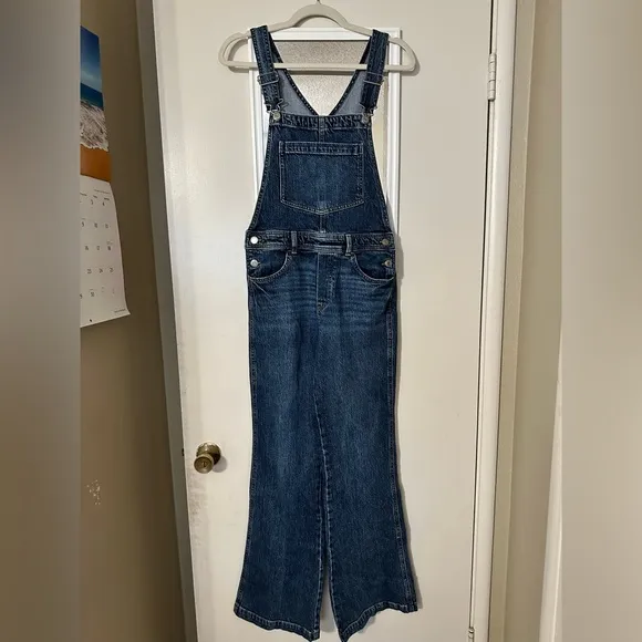 H&amp;M Flared Denim Overalls NWOT