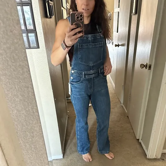 H&amp;M Flared Denim Overalls NWOT