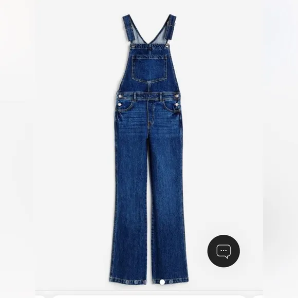 H&amp;M Flared Denim Overalls NWOT