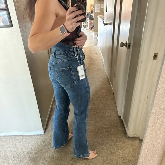 H&amp;M Flared Denim Overalls NWOT