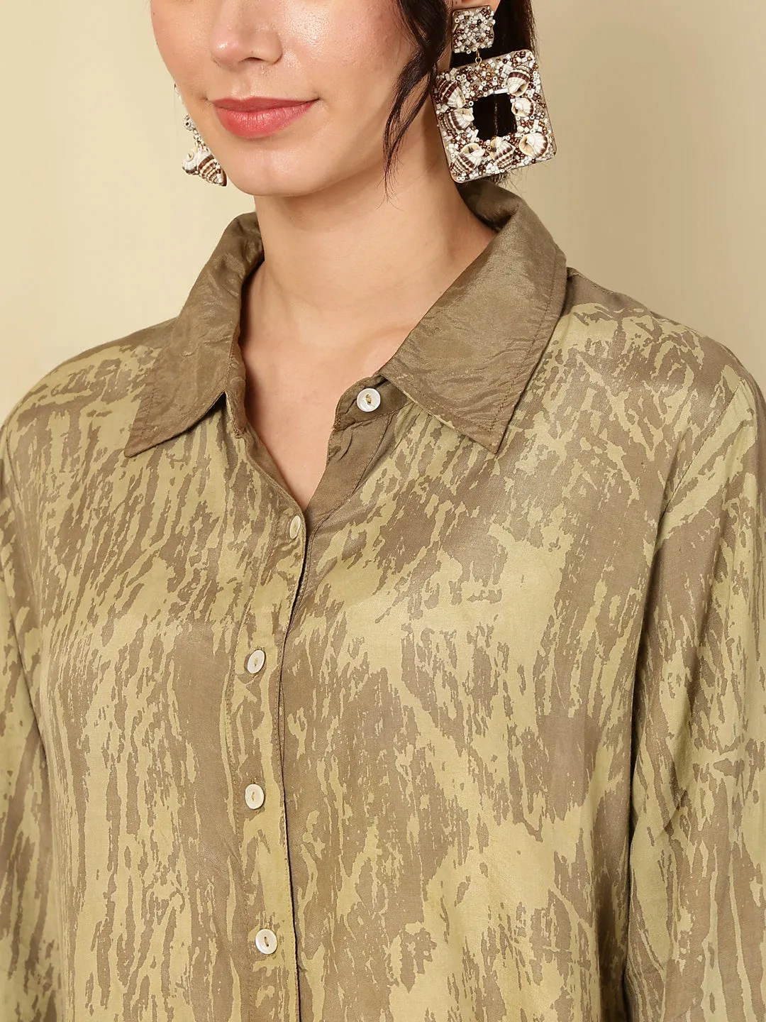 Hand Tie-Dye Bagru Printed Office Co-ord Set