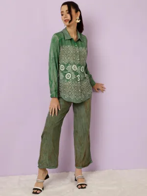 Hand Tie-Dye Bagru Printed Office Co-ord Set