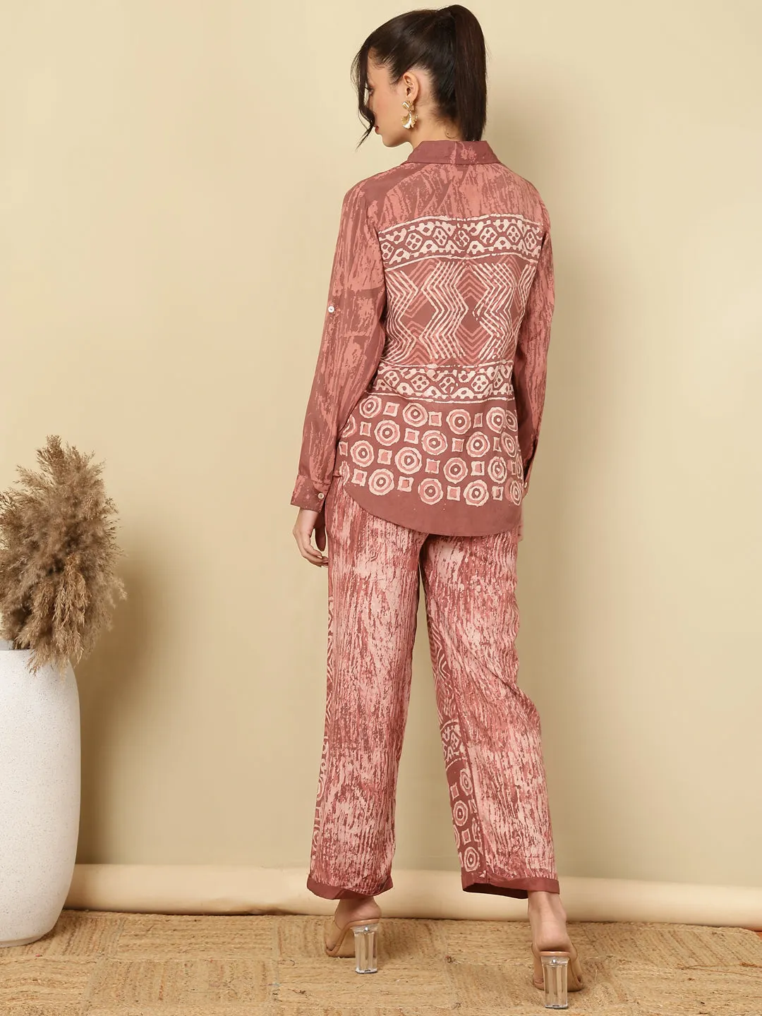 Hand Tie-Dye Bagru Printed Office Co-ord Set