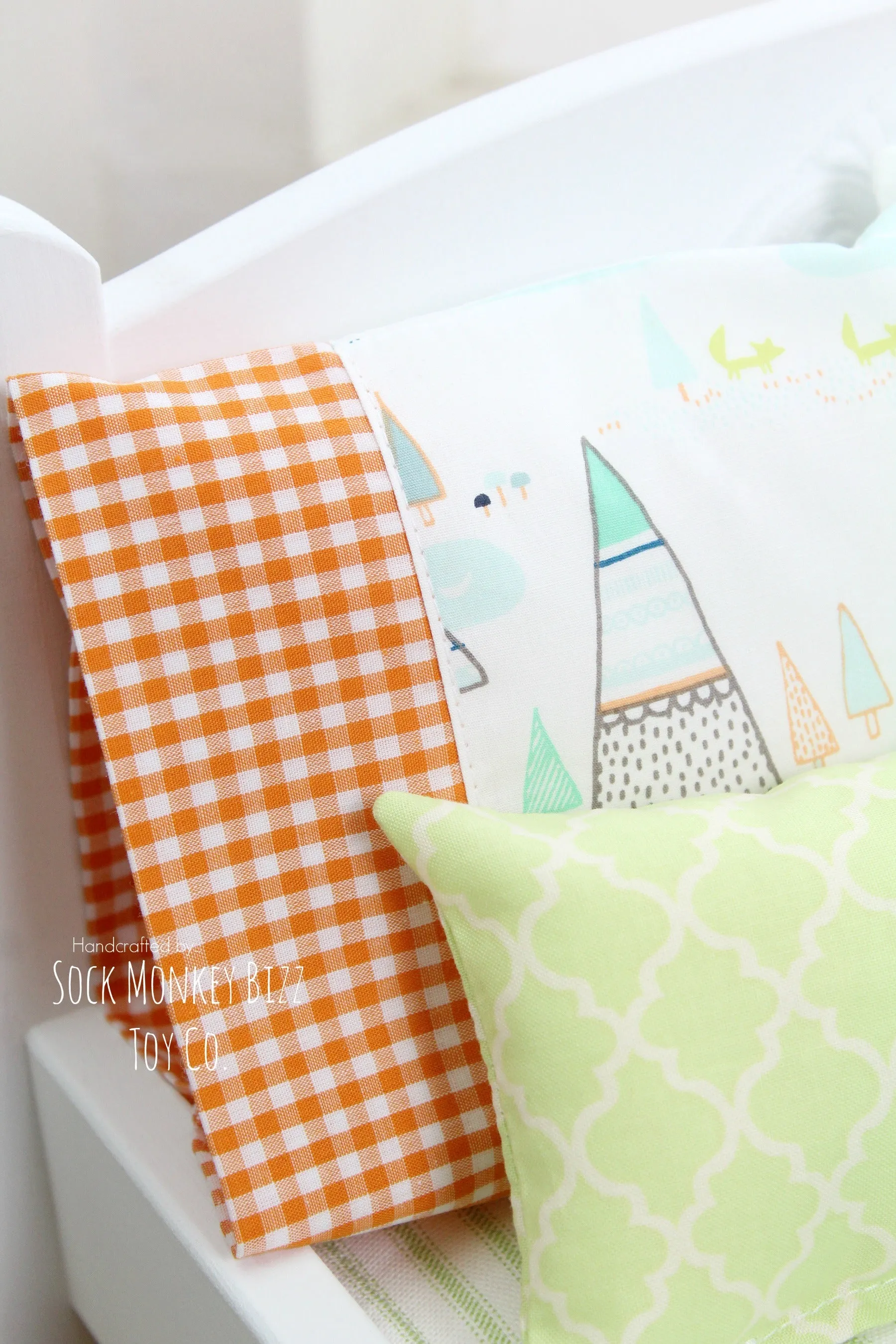 Handcrafted Doll Bedding and Matching Pajama Romper