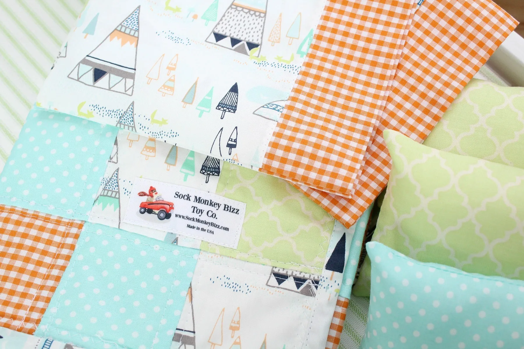 Handcrafted Doll Bedding and Matching Pajama Romper