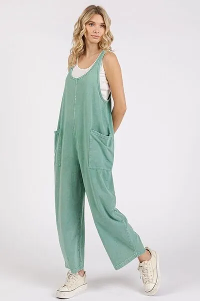 Hazel Blues® |  Mittoshop Scoop Neck Wide Leg Overalls