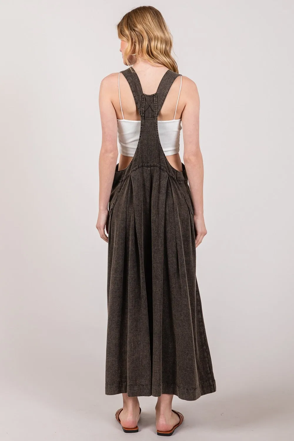 Hazel Blues® |  SAGE   FIG Wide Strap Wide Leg Overalls