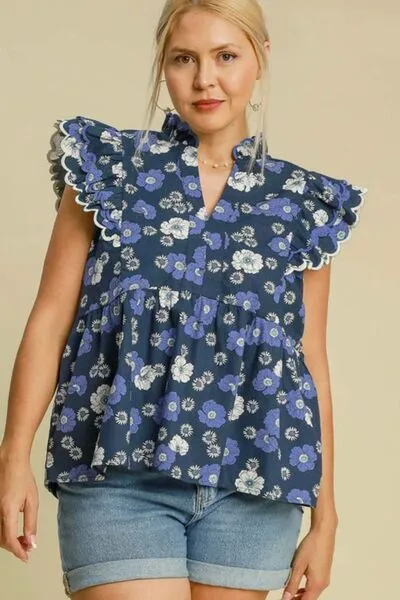 Hazel Blues® | Umgee Floral Print Peplum Top
