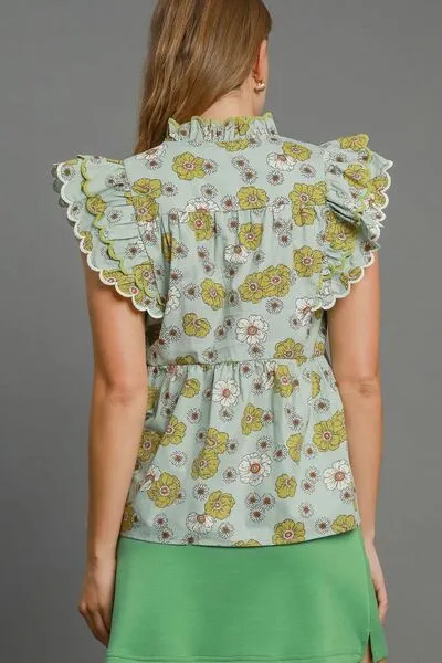 Hazel Blues® | Umgee Floral Print Peplum Top