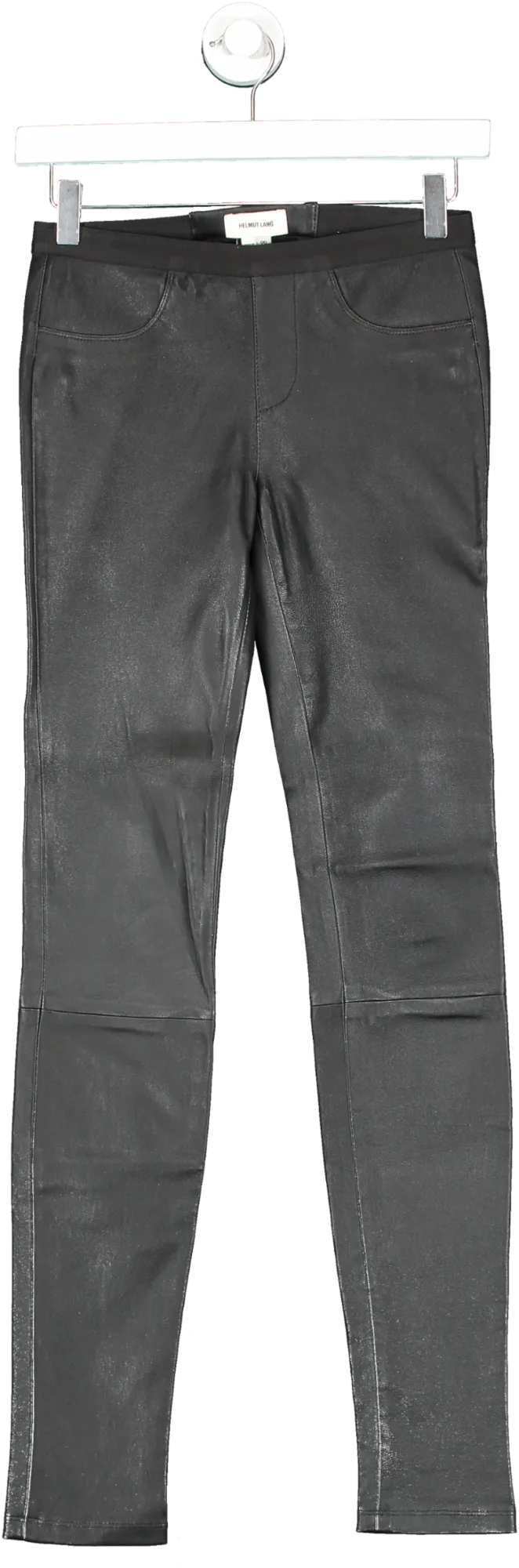 Helmut Lang Black Stretch Leather Leggings Sz00 UK 4
