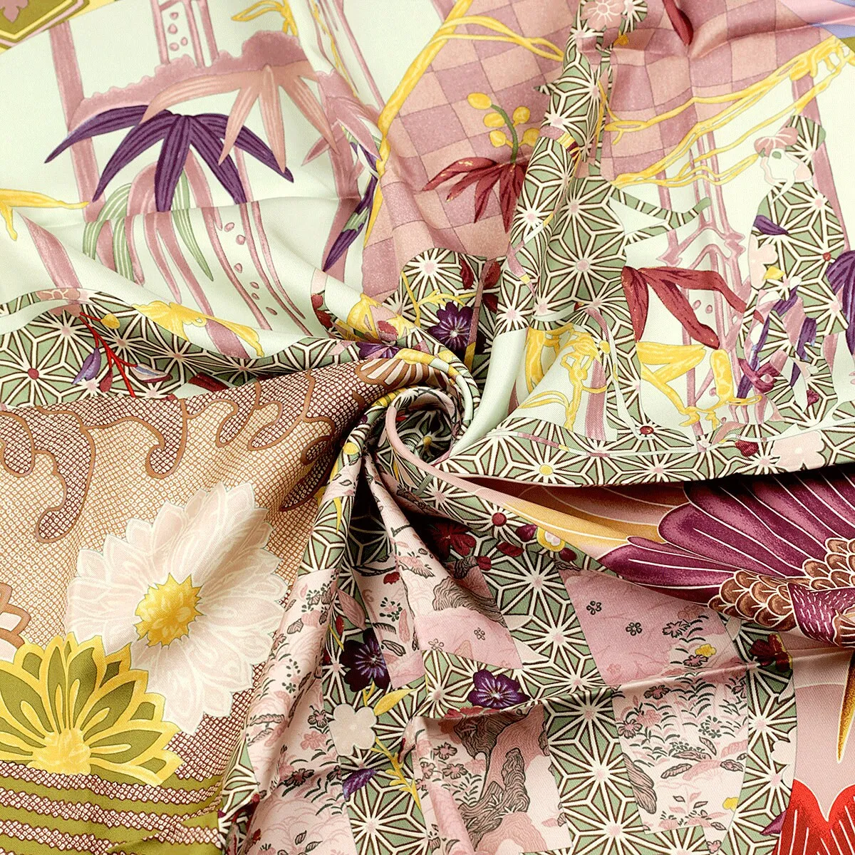 Hermes Scarf "Ex-Libris en Kimonos" by Anamorphee 90cm Silk | Grail