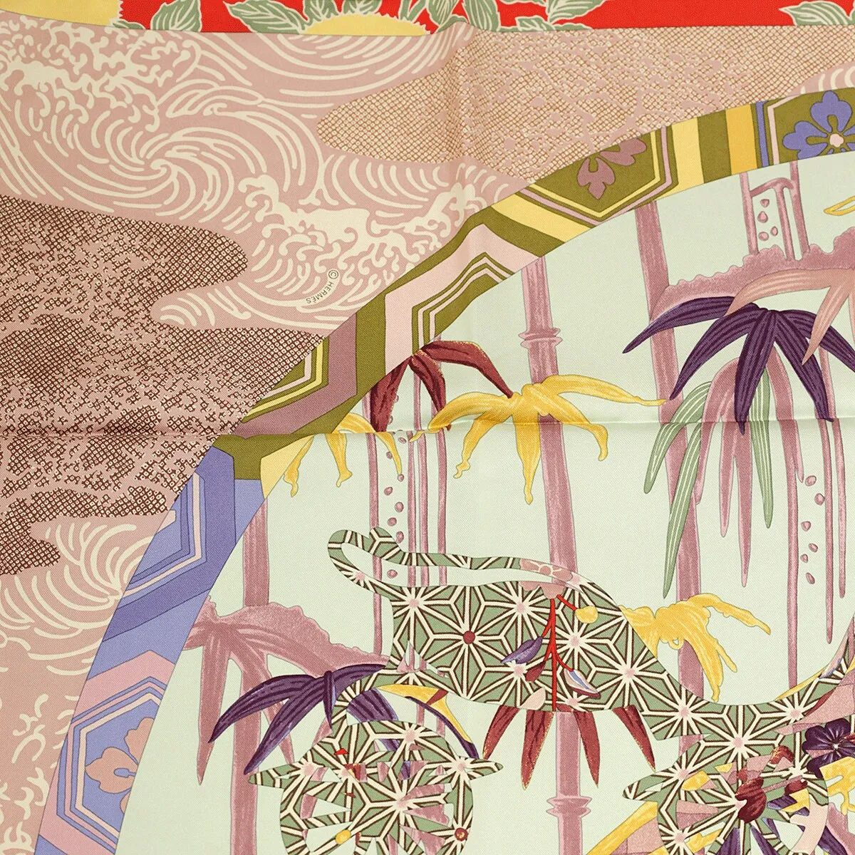 Hermes Scarf "Ex-Libris en Kimonos" by Anamorphee 90cm Silk | Grail