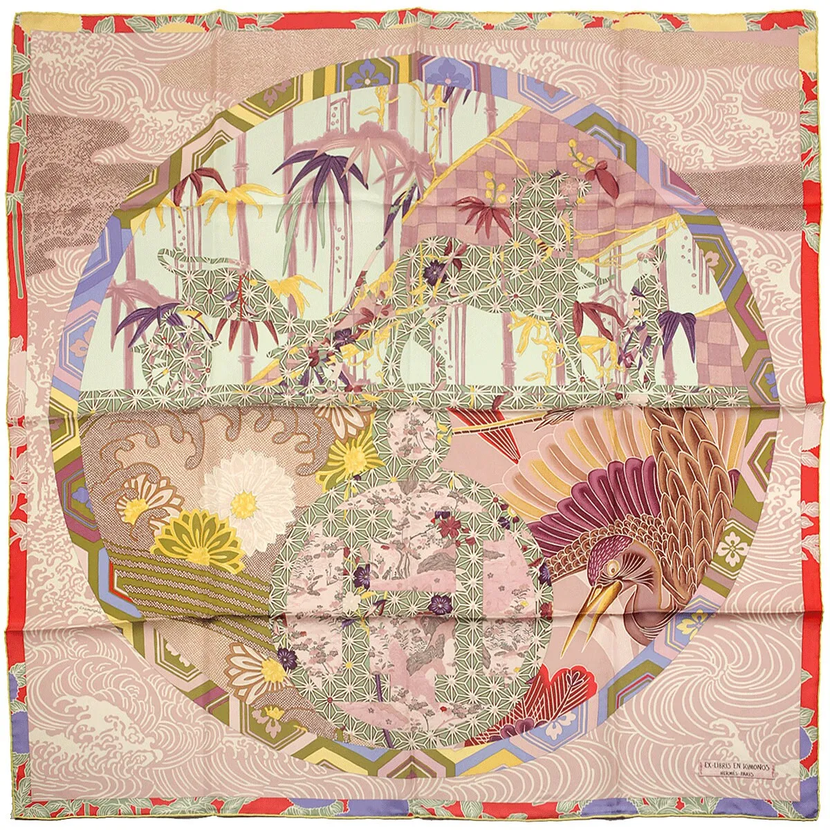 Hermes Scarf "Ex-Libris en Kimonos" by Anamorphee 90cm Silk | Grail
