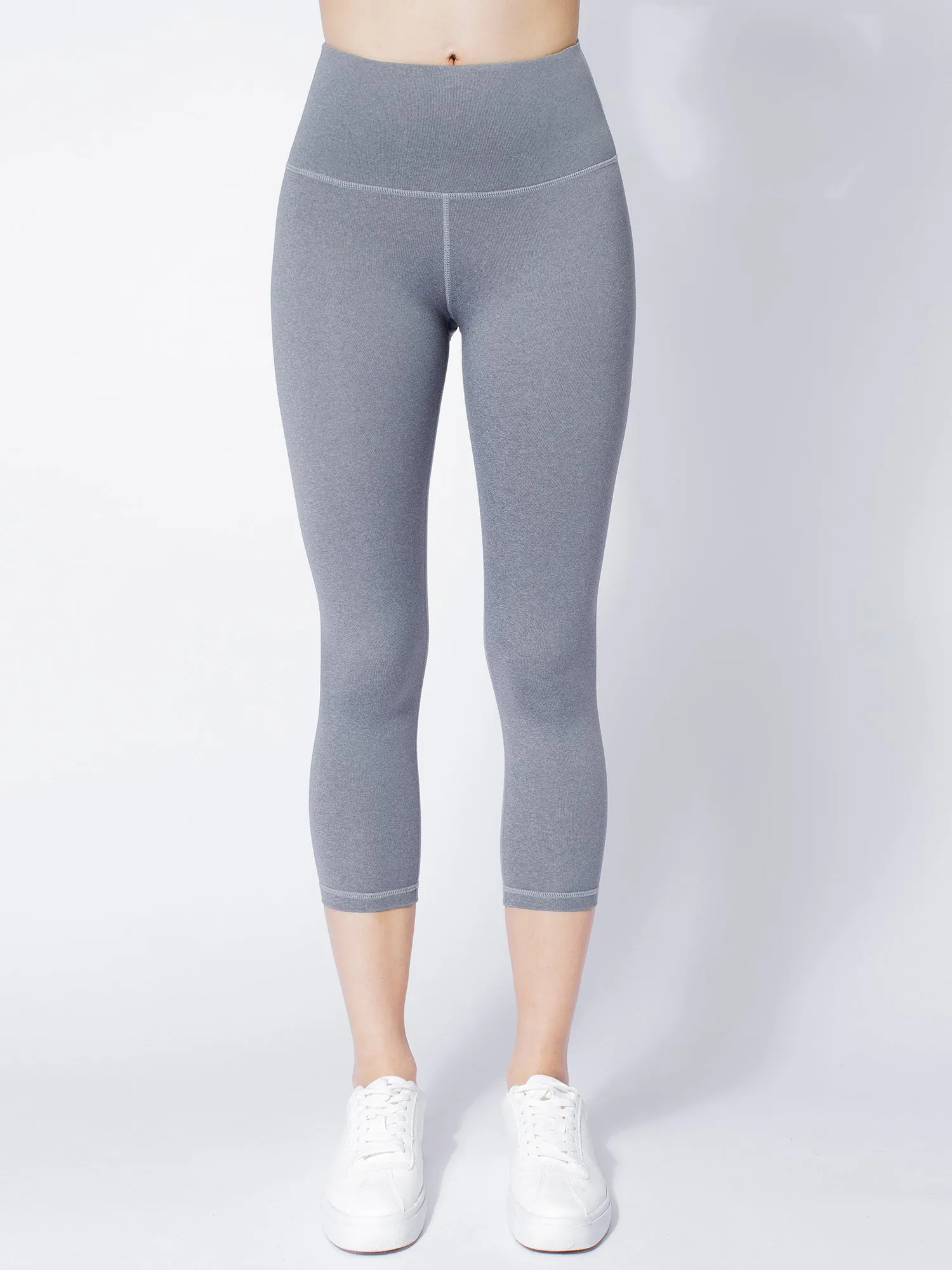 HIGH WAIST 50/20 CROPS, LIGHT HEATHER GREY