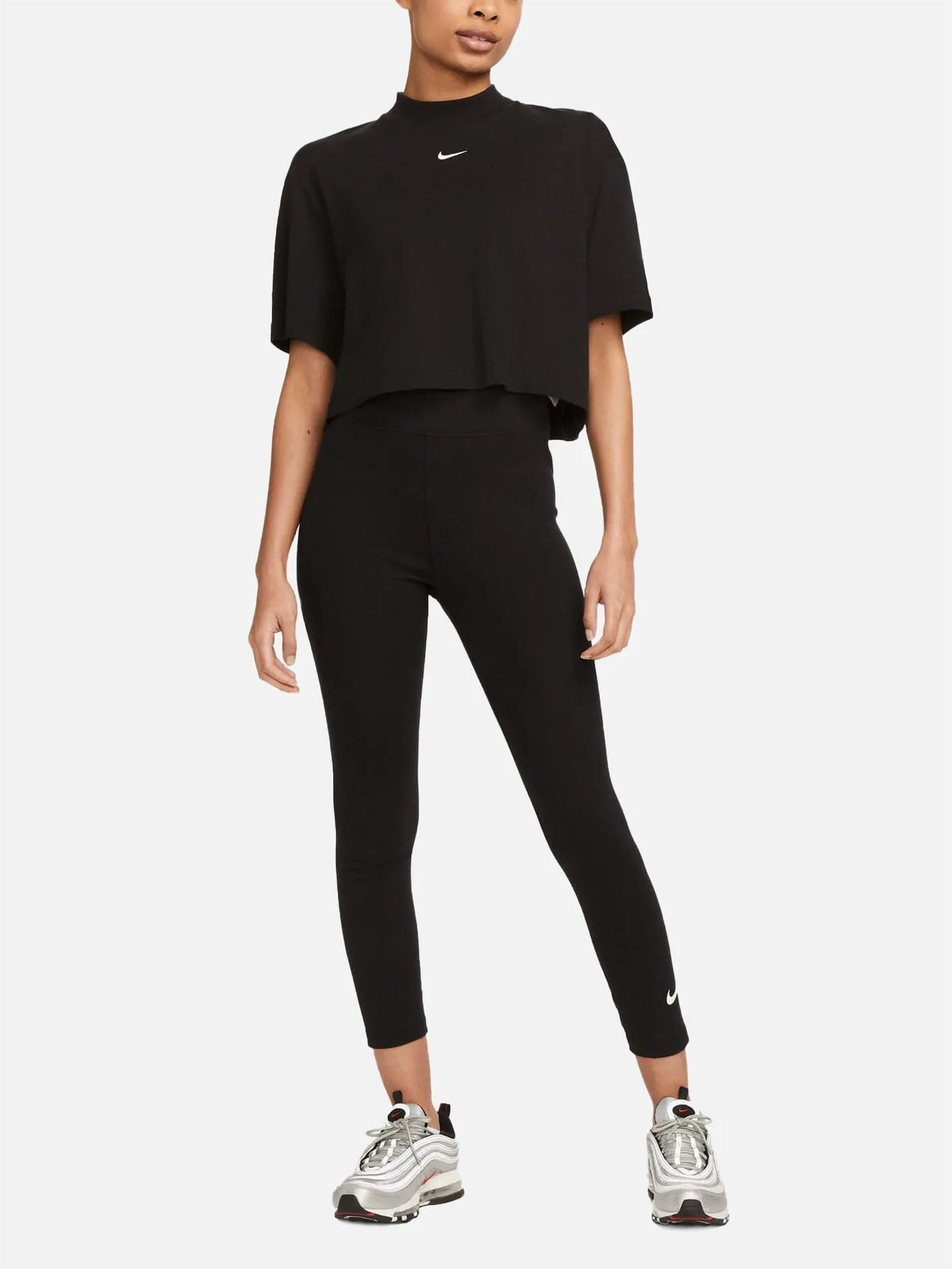 High Waisted 7/8 Leggings - Black