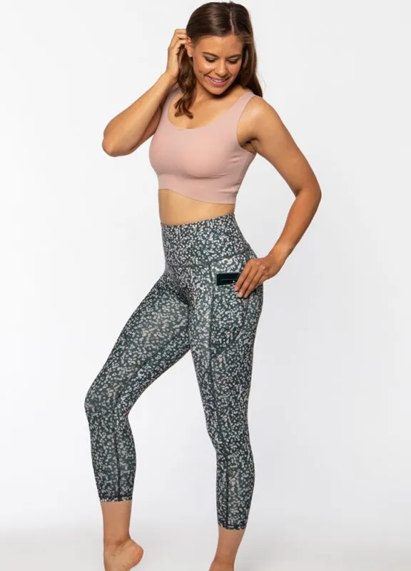 High Waisted 7/8 Leggings with Pockets - Daisy