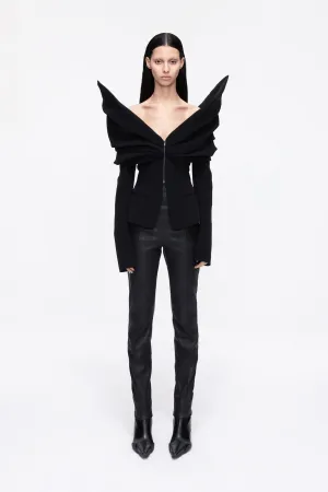 High-waisted skinny leather pants