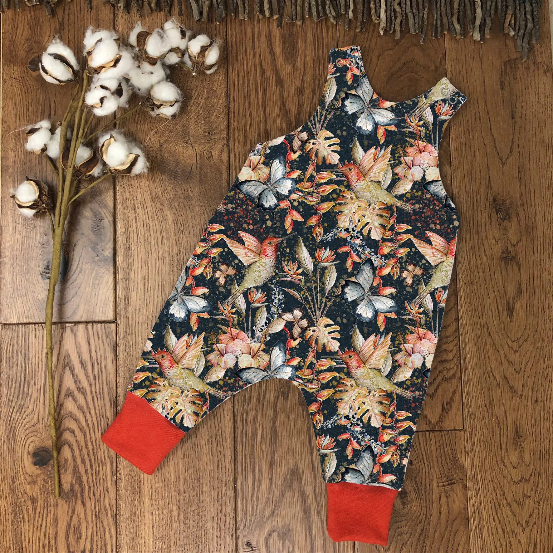 Hummingbird flutters Romper 0-4 years