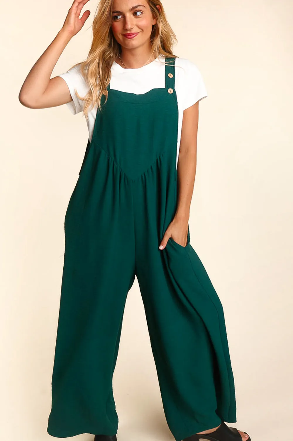Hunter Green Wide Leg Jumpsuit