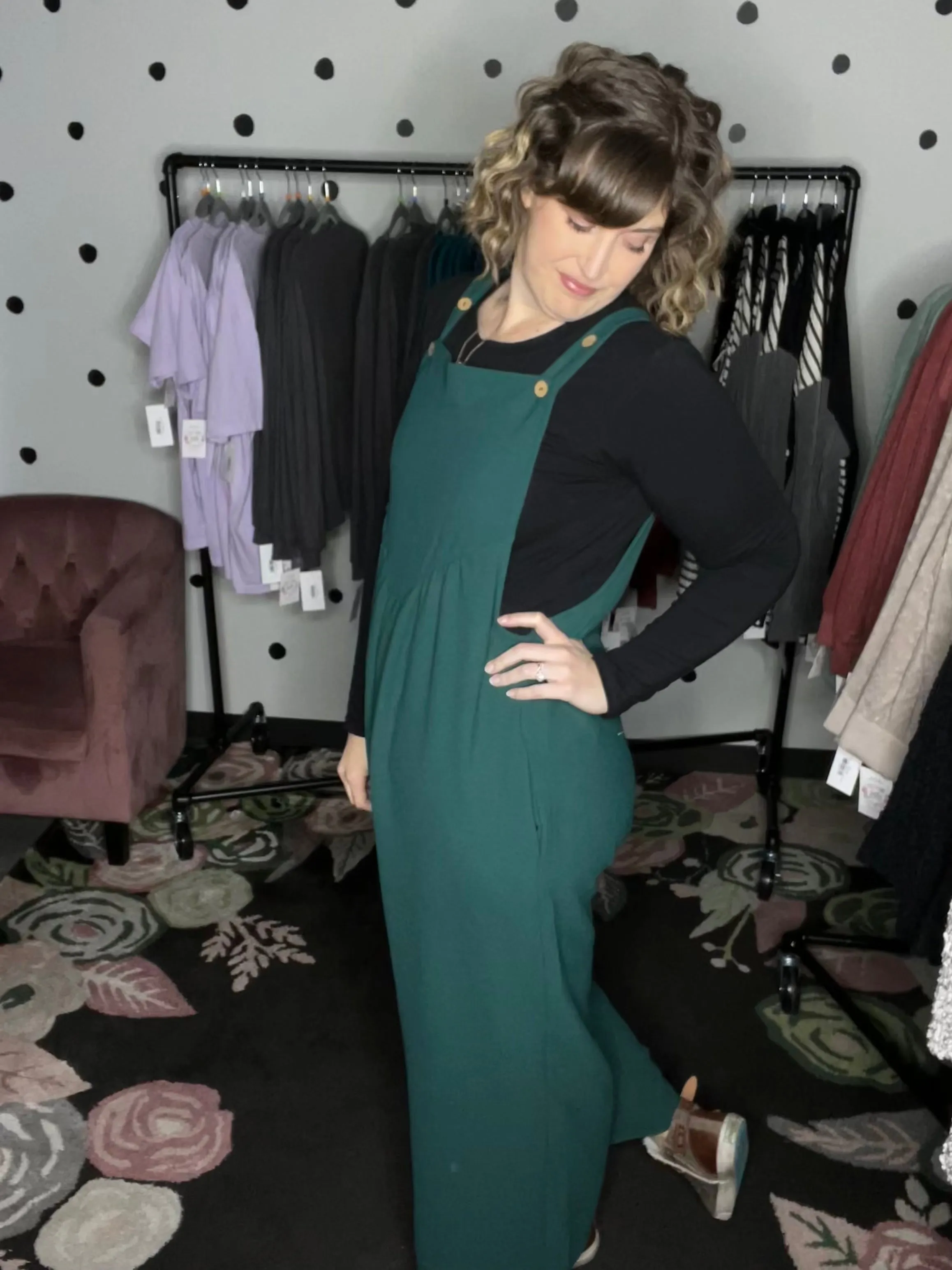 Hunter Green Wide Leg Jumpsuit