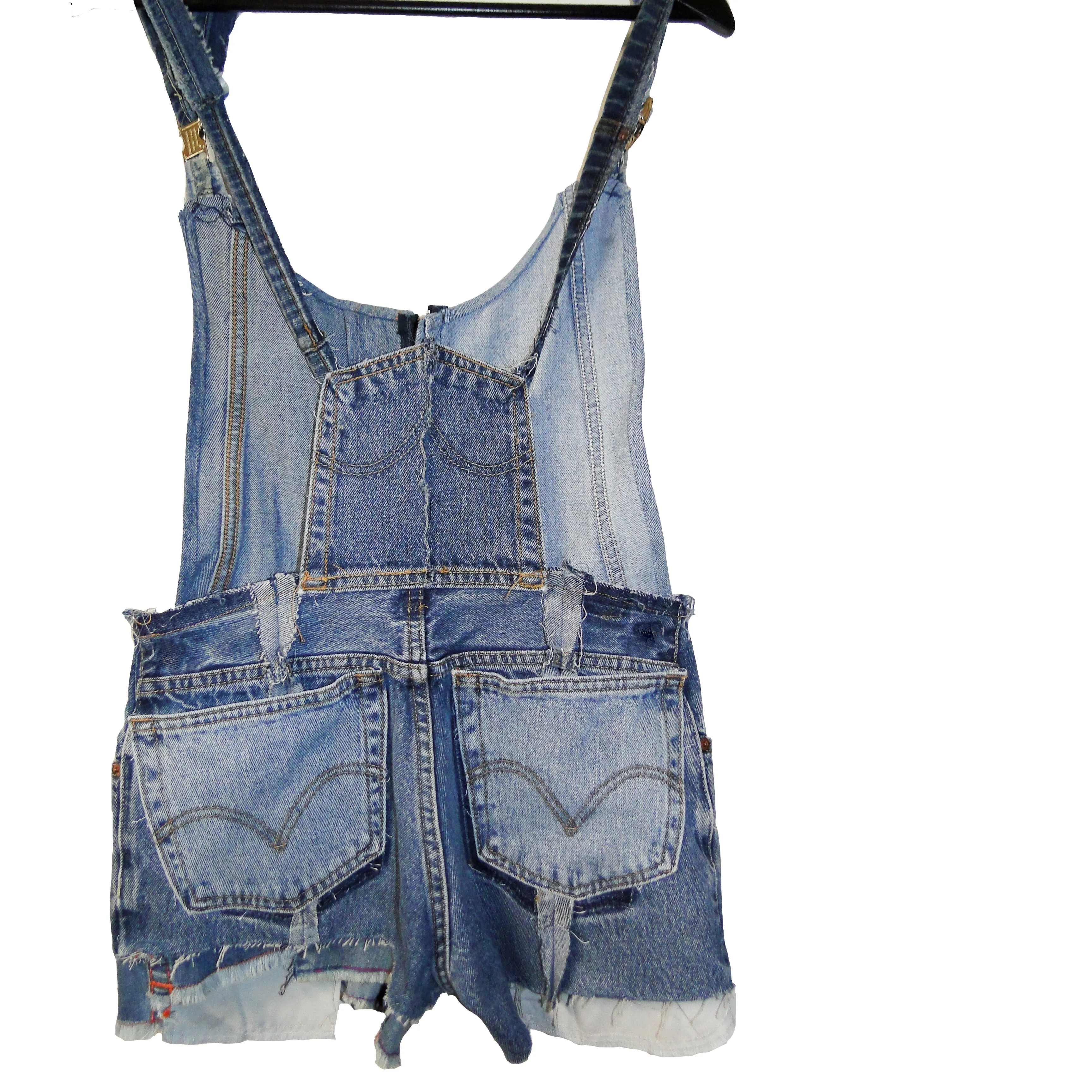 I Want It All - Genderless, Upcycled Denim Short Overalls