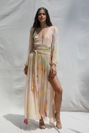 Ice dyed Lapis Maxi  Dress