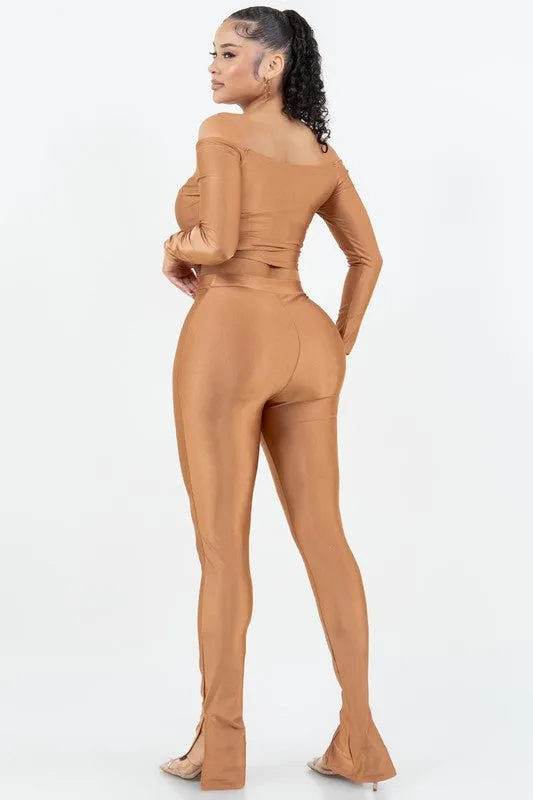 Ice Scuba Wrap Top and Leggings Set