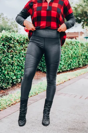 In Love By Now Motto Leggings - Black