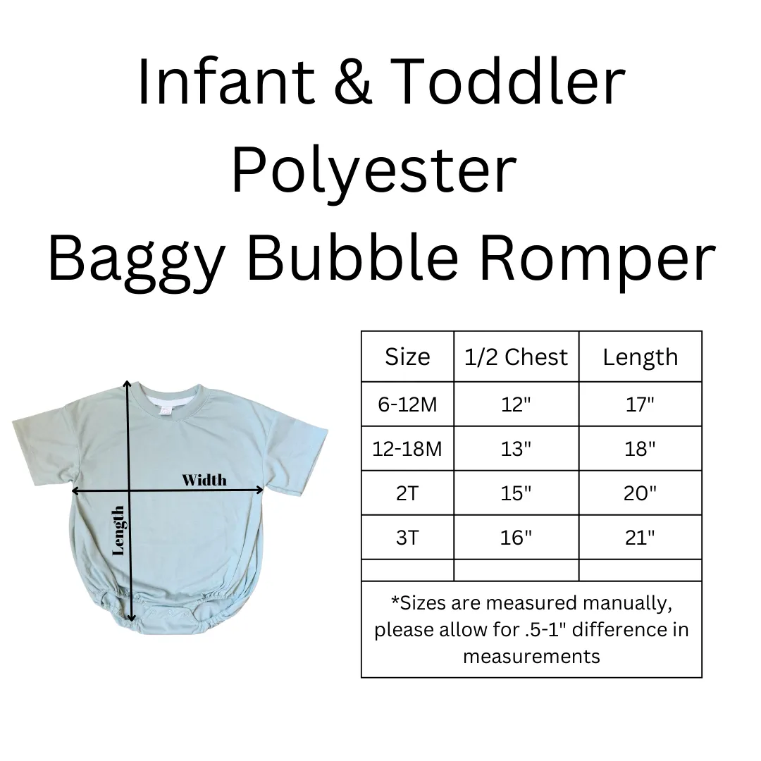Infant and toddler polyester baggy bubble romper