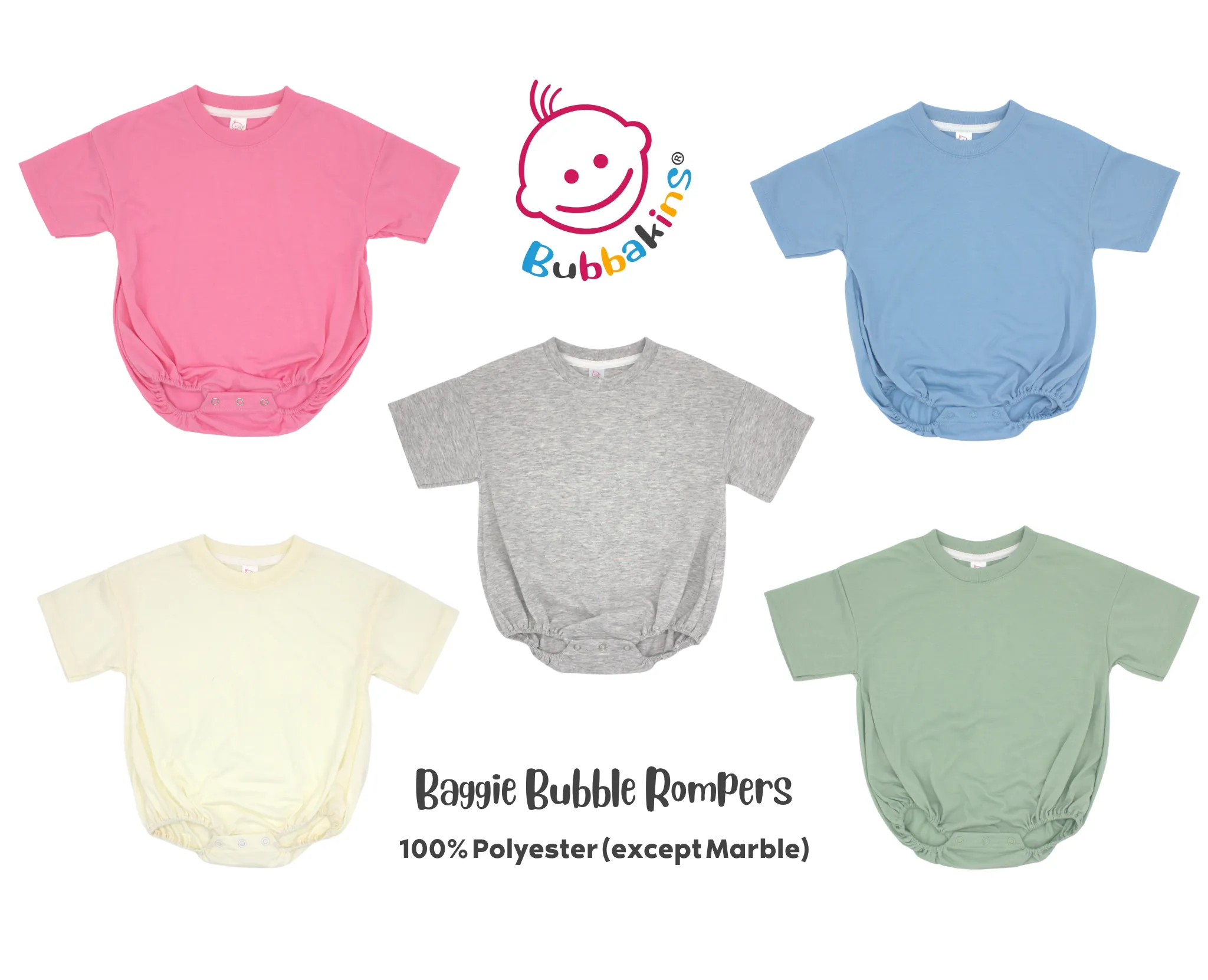 Infant and toddler polyester baggy bubble romper