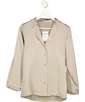 intimissimi Grey Mannish-cut Long Sleeve Silk Satin Shirt UK S