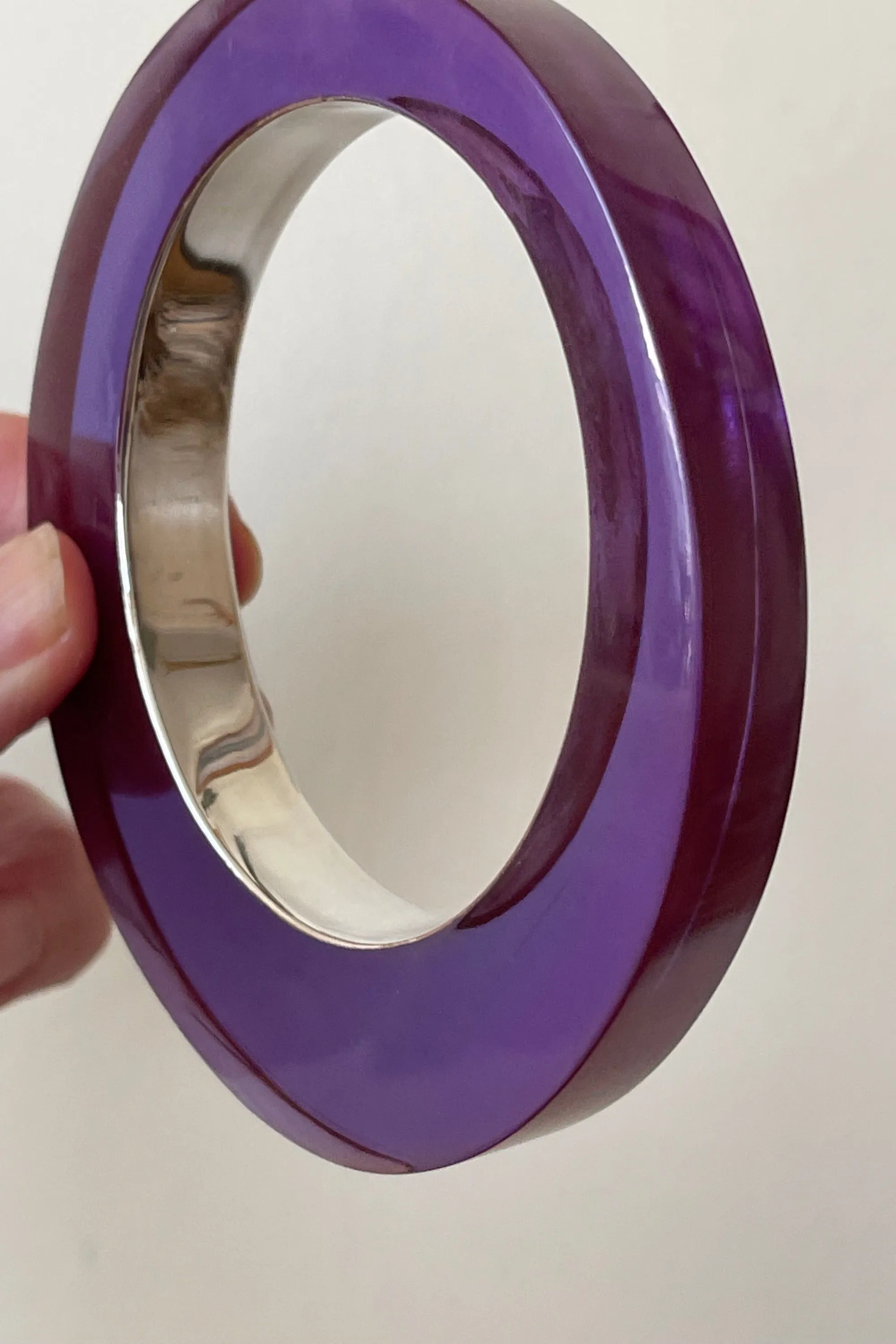 Iris - Resin Sterling Silver Bracelet - Purple
