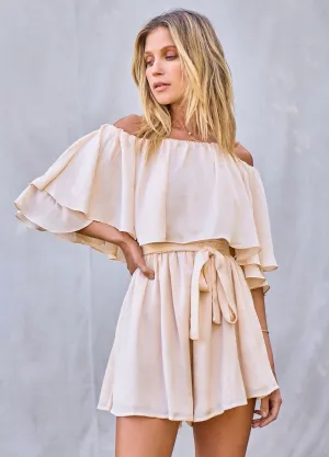Ivory Off Shoulder Romper